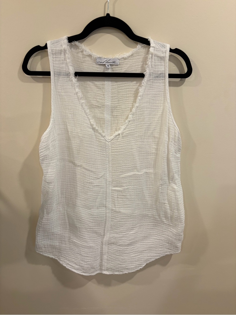 Red Haute White Gauze Tank Size M